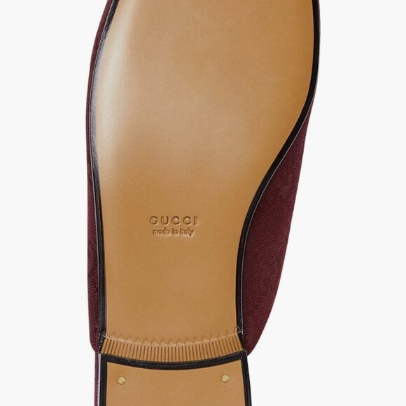 Gucci Princetown Horsebit Loafer Mules, GG Canvas, Maroon, Women’s Size 37 - Picture 5 of 6